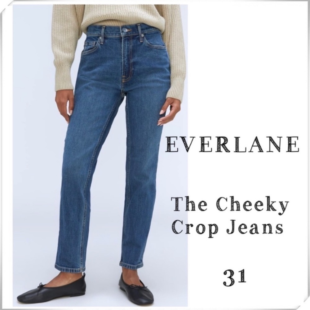 EVERLANE The Cheeky Crop High Rise Jeans in Washed Midnight Size 31